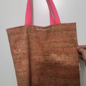 Bath & Body Works Pink and Brown Tote Bag